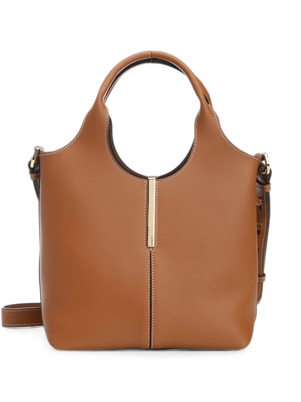 Tod's tote shopping bag in leather mini - Marrone