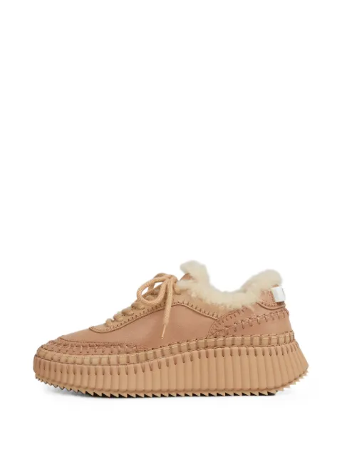 Chloé Nama shearling-trim sneakers