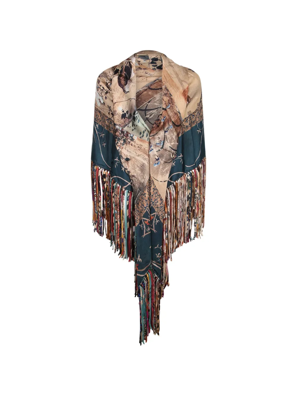 Pierre-Louis Mascia fringe-trimmed printed scarf - Toni neutri