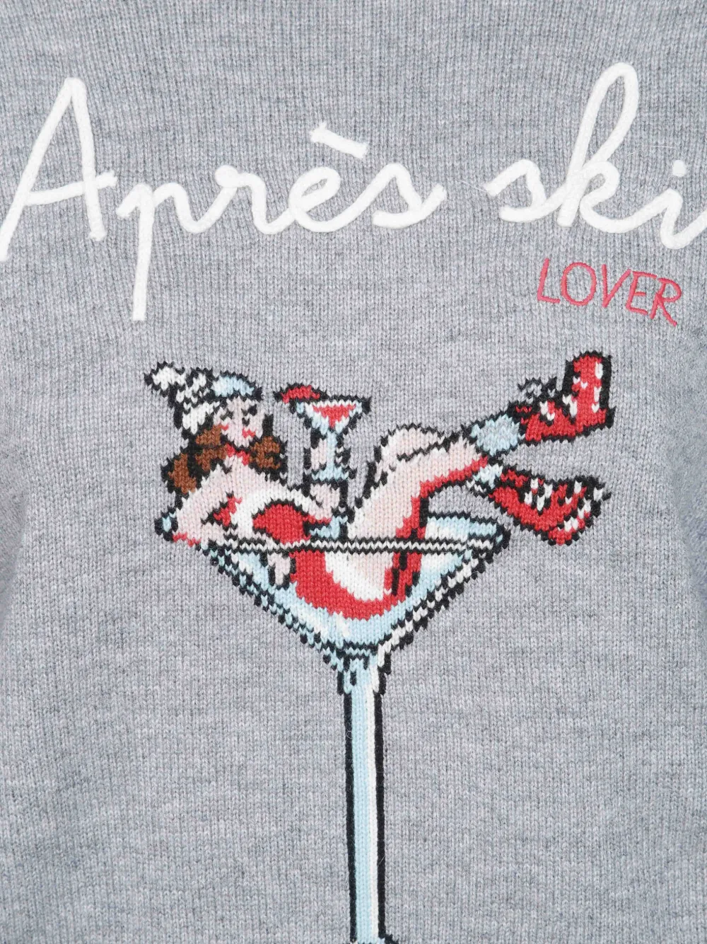 MC2 Saint Barth New Queen crewneck sweater with girl in glass jacquard Grijs