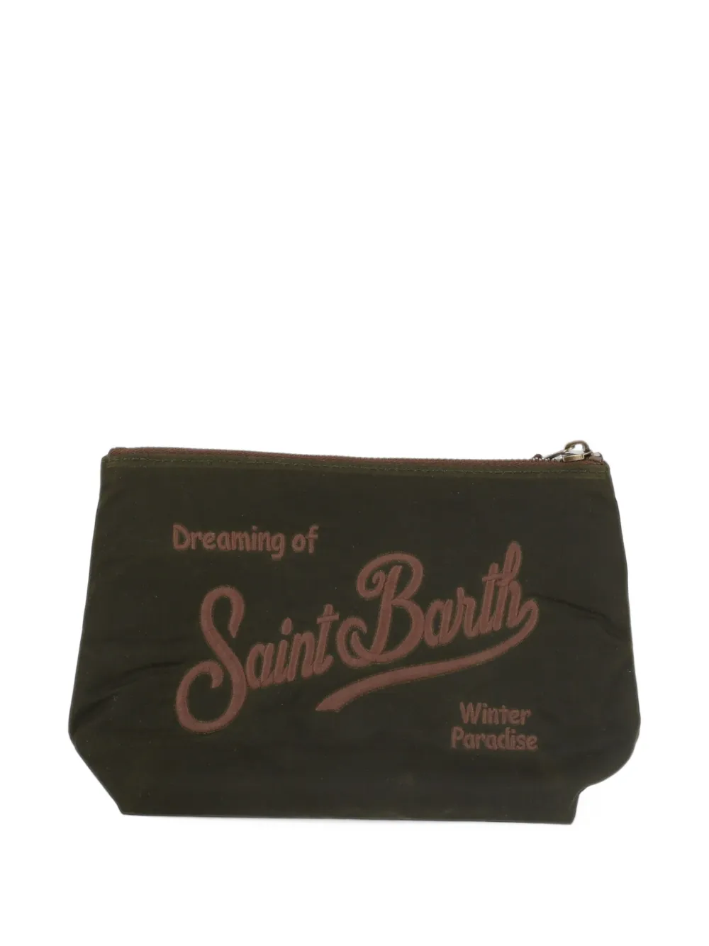 MC2 Saint Barth Aline logo-embroidered clutch bag Groen