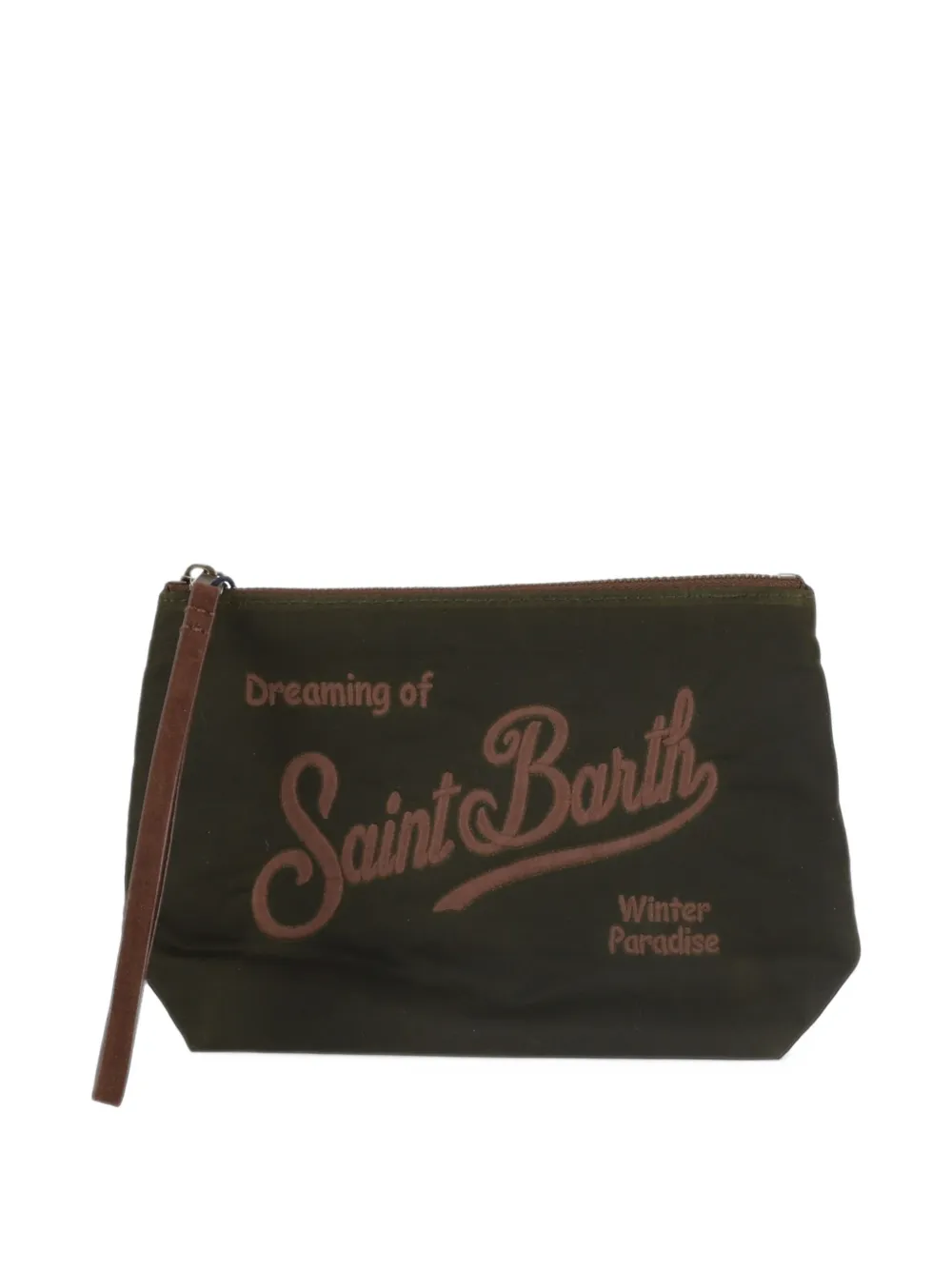 MC2 Saint Barth Aline logo-embroidered clutch bag Groen