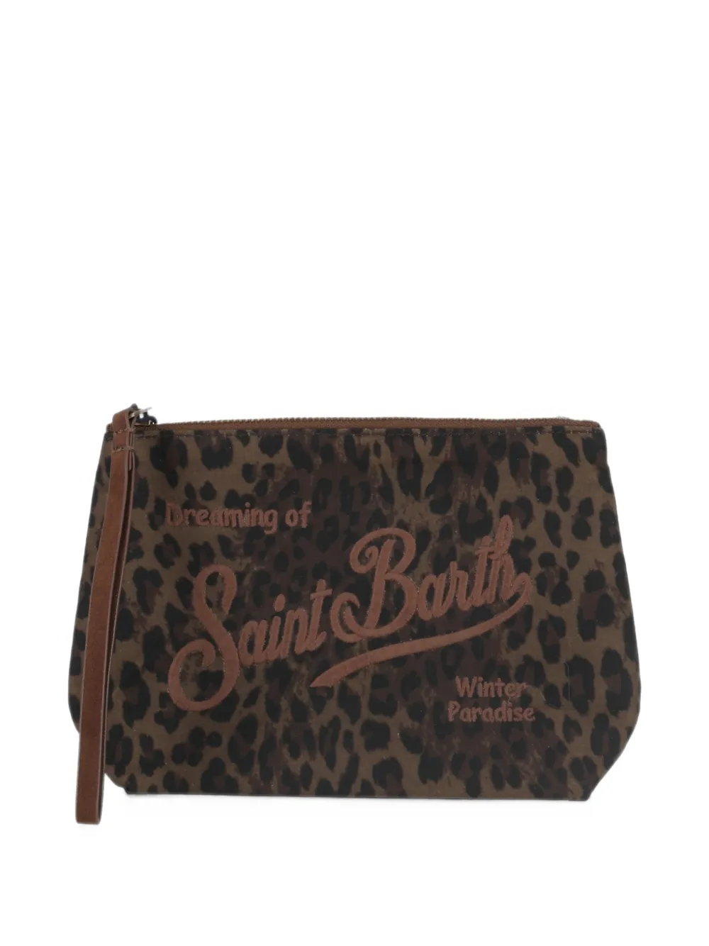 MC2 Saint Barth Aline leopard-print clutch bag Bruin
