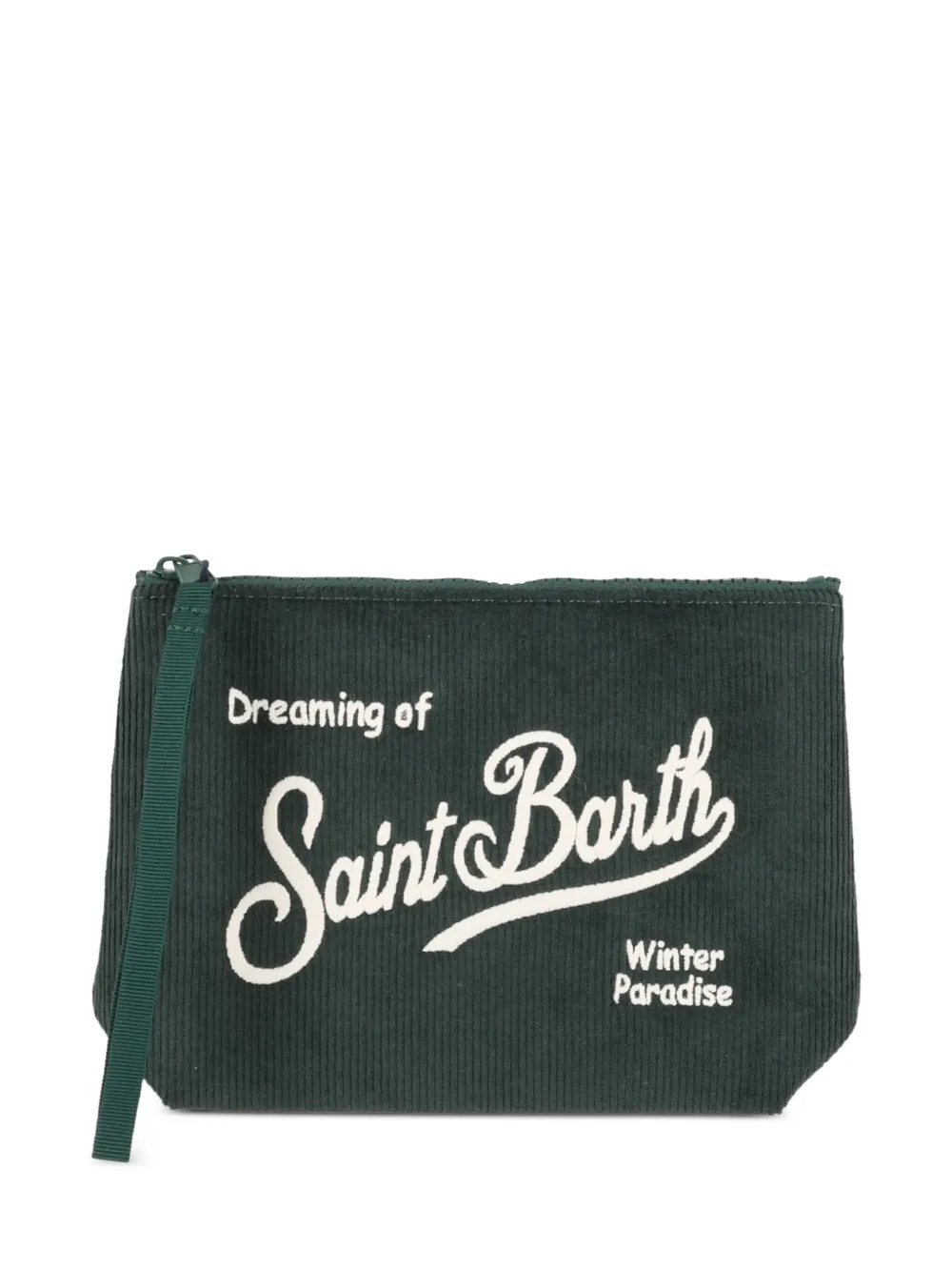 MC2 Saint Barth Kids pochette Aline en velours côtelé à logo brodé - Vert MC2 Saint Barth Kids pochette Aline en velours côtelé à logo brodé - Vert