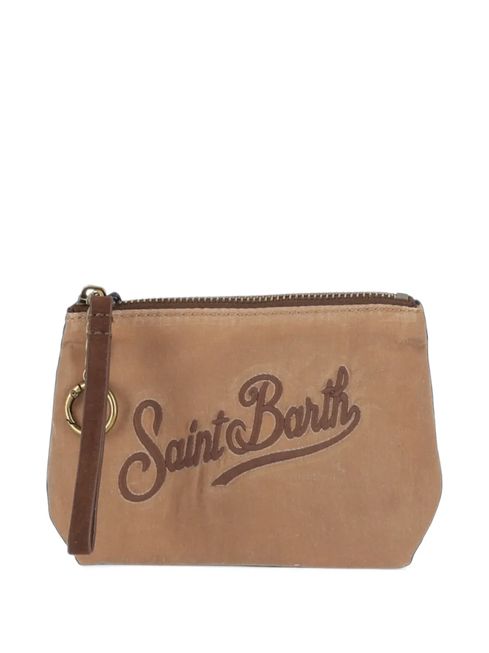 MC2 Saint Barth mini Aline embroidered waxed clutch bag Beige