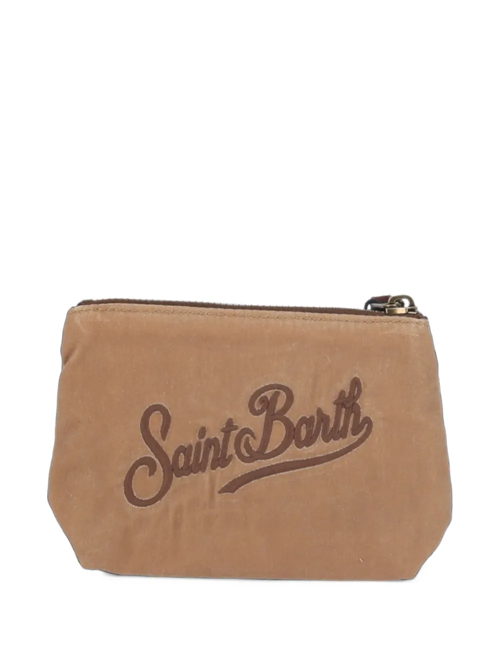 MC2 Saint Barth mini Aline embroidered waxed clutch bag Beige
