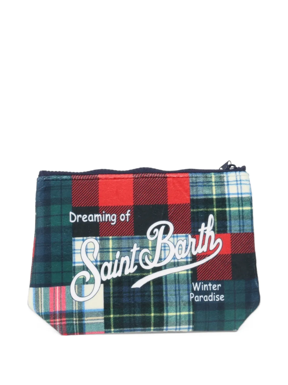 MC2 Saint Barth Kids Aline tartan patchwork pouch Groen