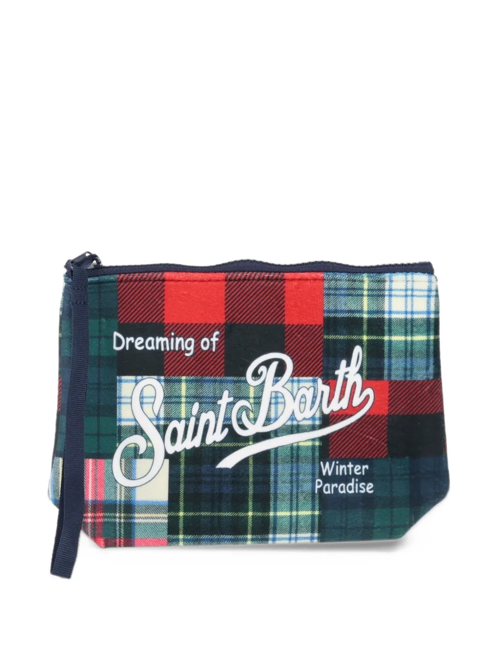MC2 Saint Barth Kids Aline tartan patchwork pouch Groen