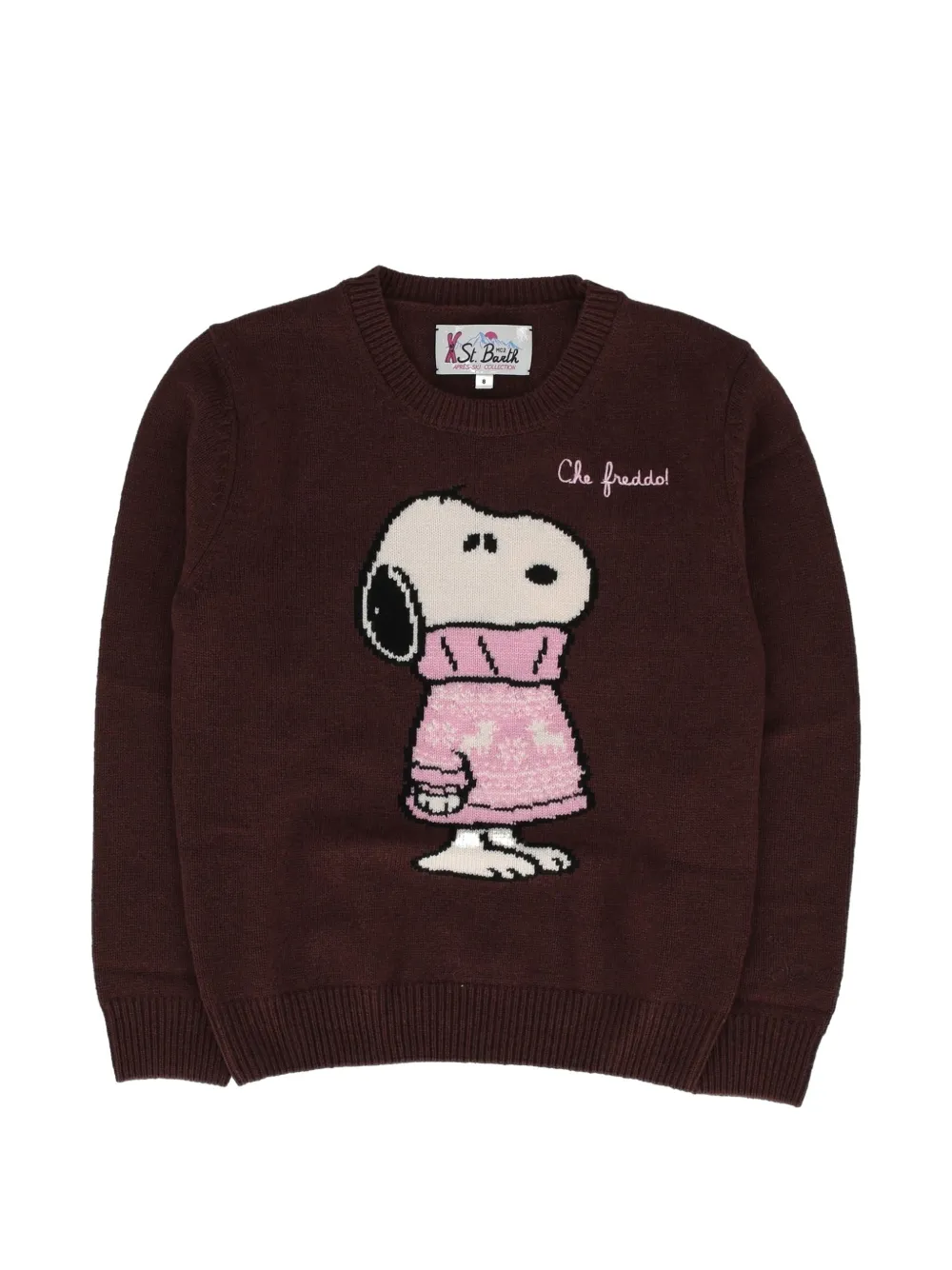 MC2 Saint Barth Kids x Snoopy intarsiagebreide trui Bruin
