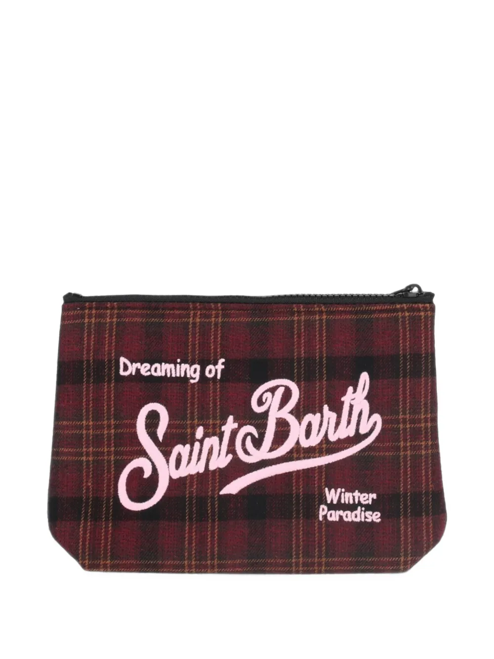 MC2 Saint Barth Kids Aline tartan-print pouch Rood