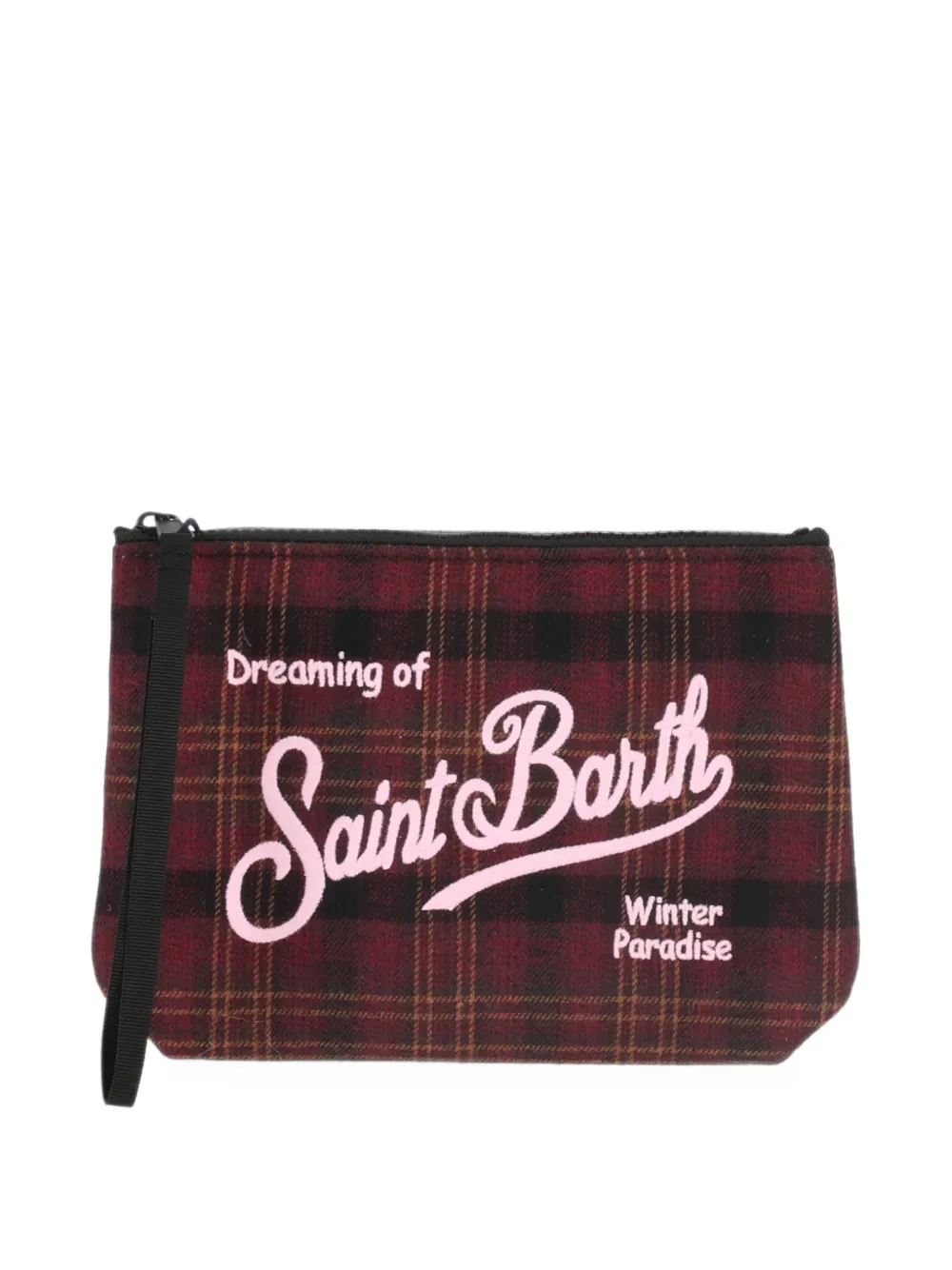 MC2 Saint Barth Kids Aline tartan-print pouch Rood