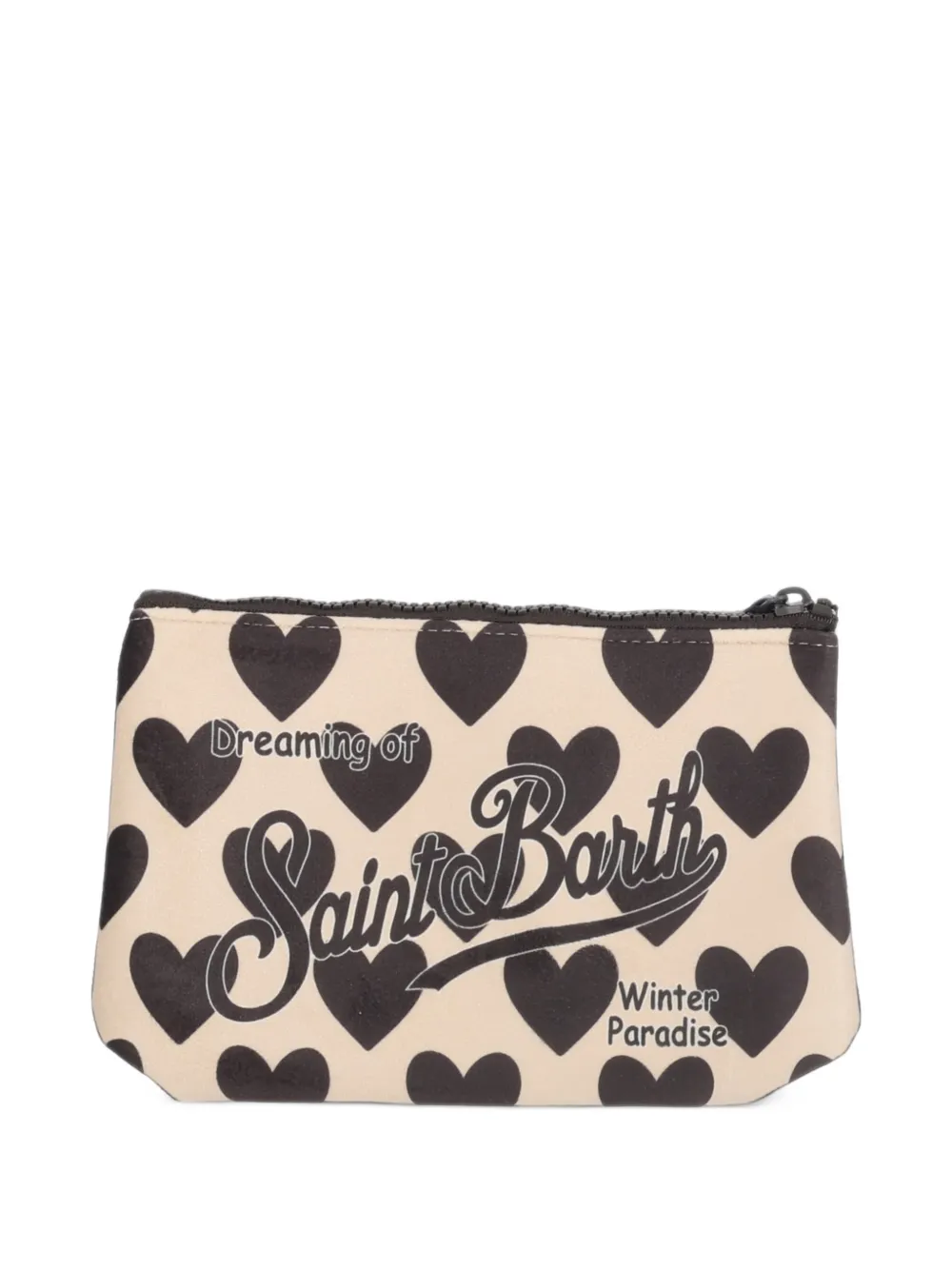 MC2 Saint Barth Aline heart-print clutch bag Beige