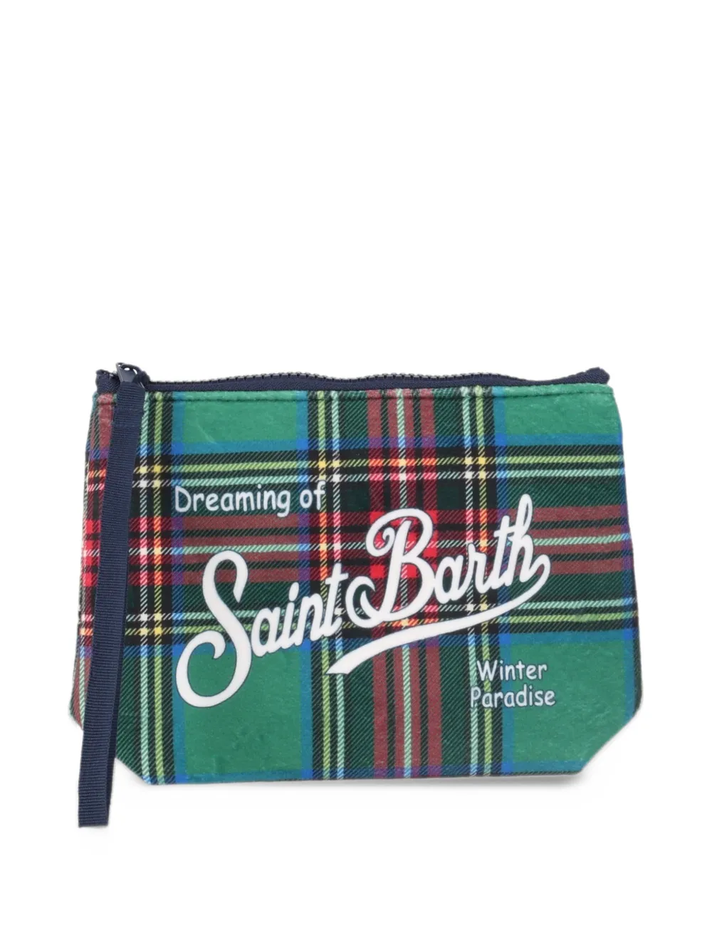 MC2 Saint Barth Aline tartan-print clutch bag Groen