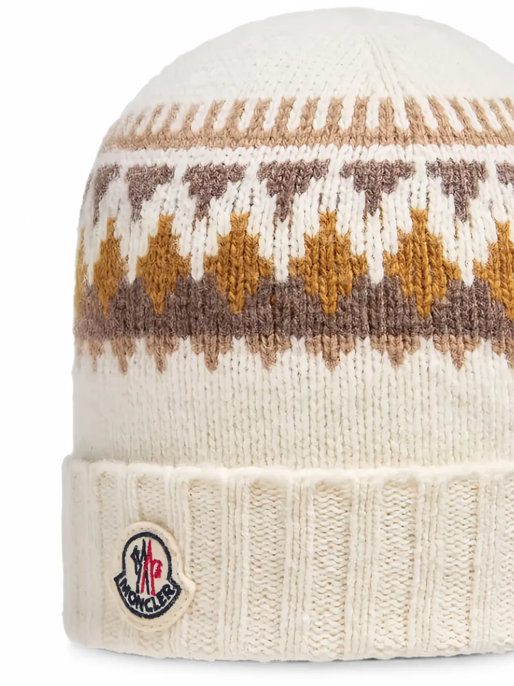 Moncler Enfant Muts met Fair Isle-breiwerk Beige