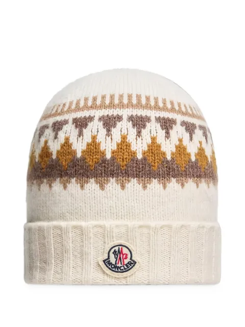 Moncler Enfant Fair Isle knit beanie hat