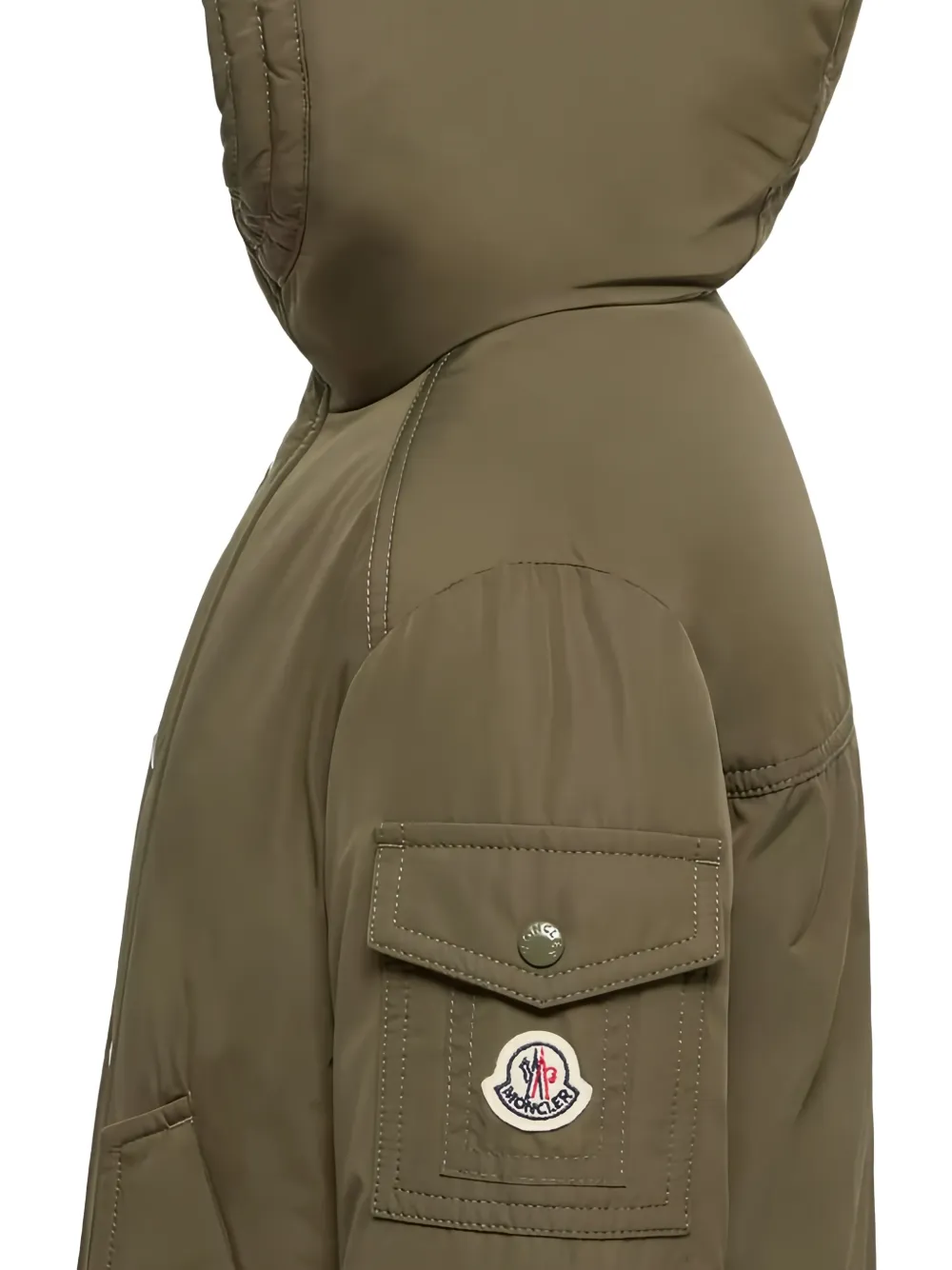 Moncler Enfant Nahan jas met capuchon Groen