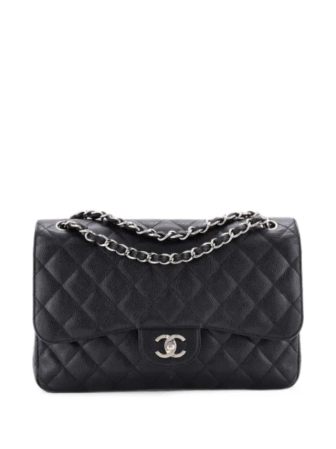 CHANEL Pre-Owned Classic Double Flap Bag Quilted Caviar Jumbo shoulder bag