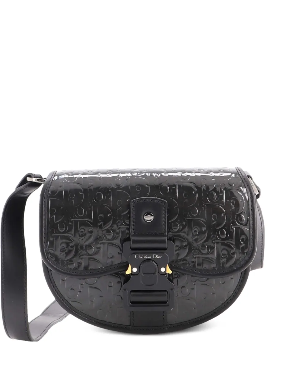 Christian Dior Pre-Owned Mini Gallop Flap Oblique Kuriertasche aus Canvas - Schwarz
