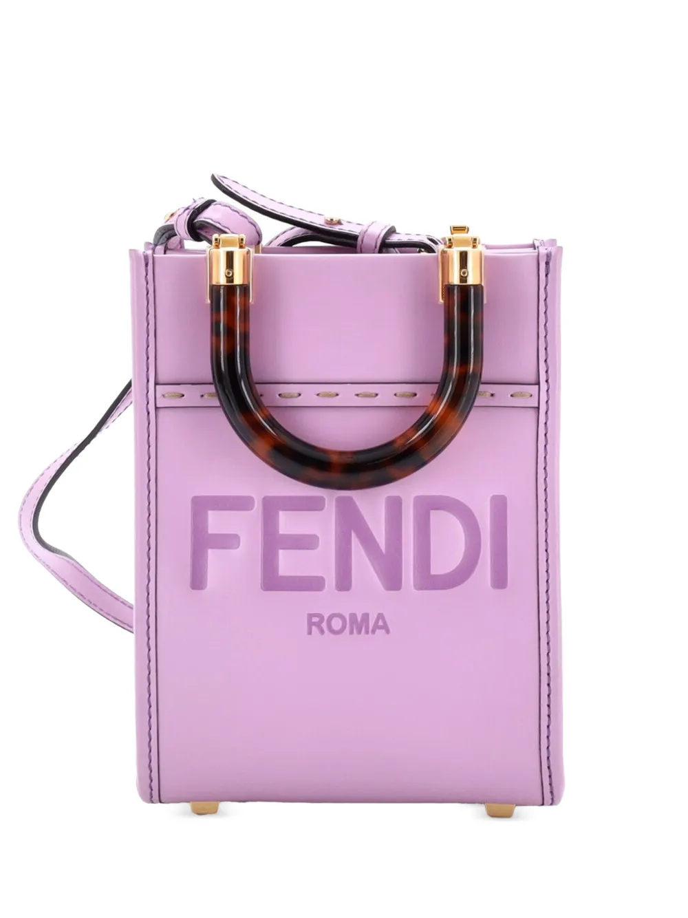 Fendi Pre-Owned Mini Sunshine Tote Bag aus Leder - Violett