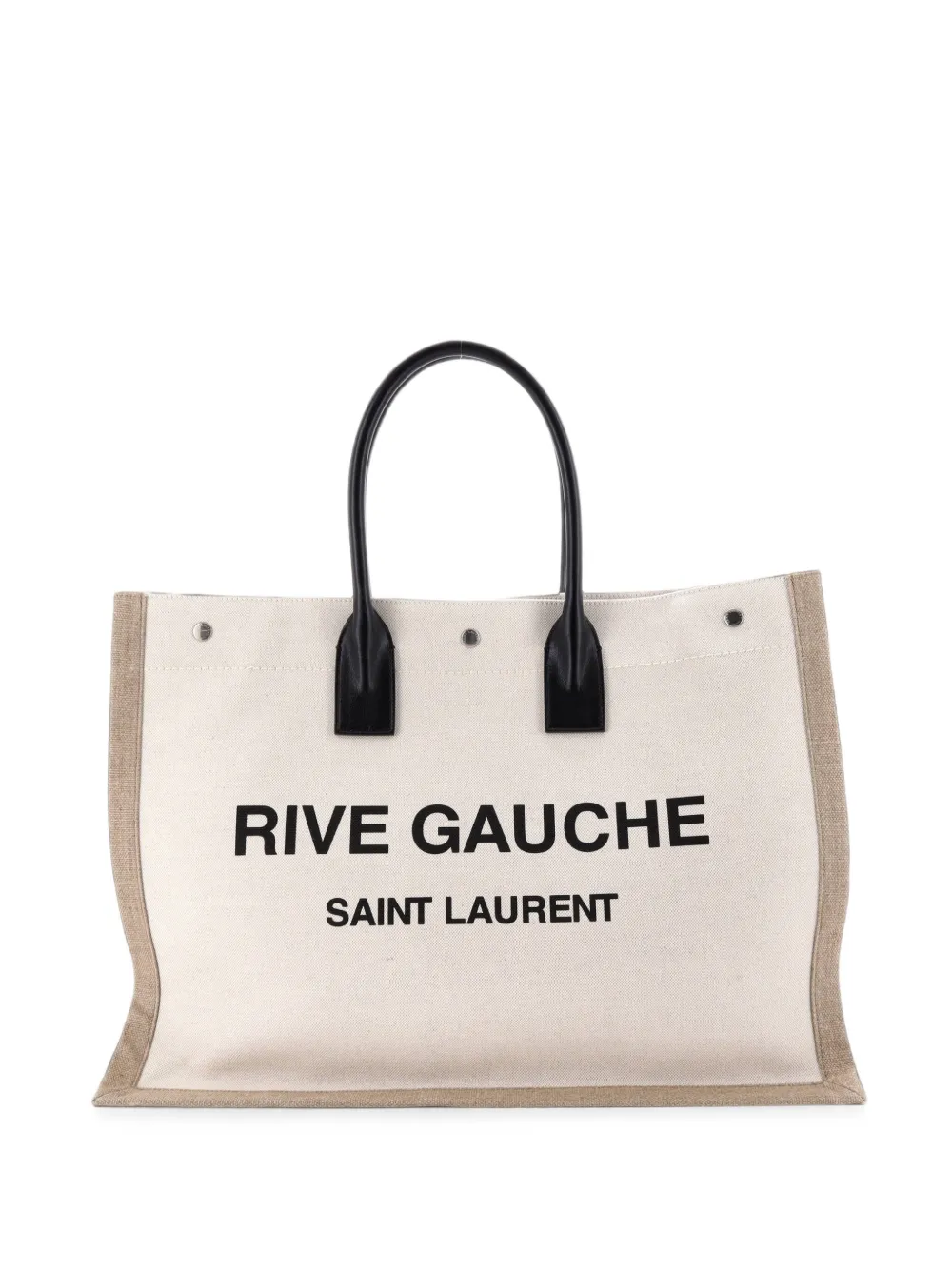 Saint Laurent Pre-Owned Große Rive Gauche Shopper Tote Bag aus Canvas - Schwarz