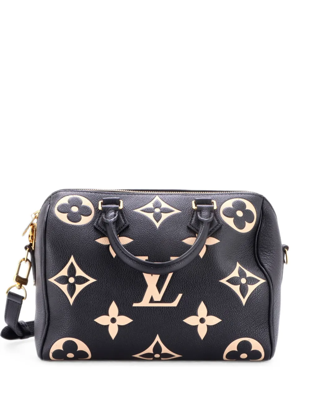 Louis Vuitton Pre-Owned Zweifarbige Speedy Bandouliere Empreinte Giant Handtasche mit Monogramm 25cm - Schwarz