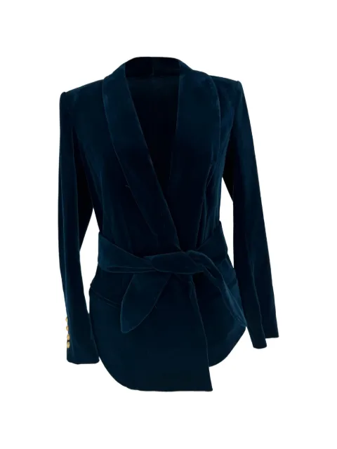 Balmain Pre-Owned blazer de terciopelo con cinturón