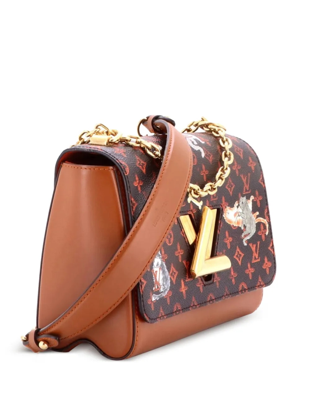Louis Vuitton Pre-Owned Twist Handbag Limited Edition Grace Coddington Catogram Canvas MM shoulder bag - Marrone