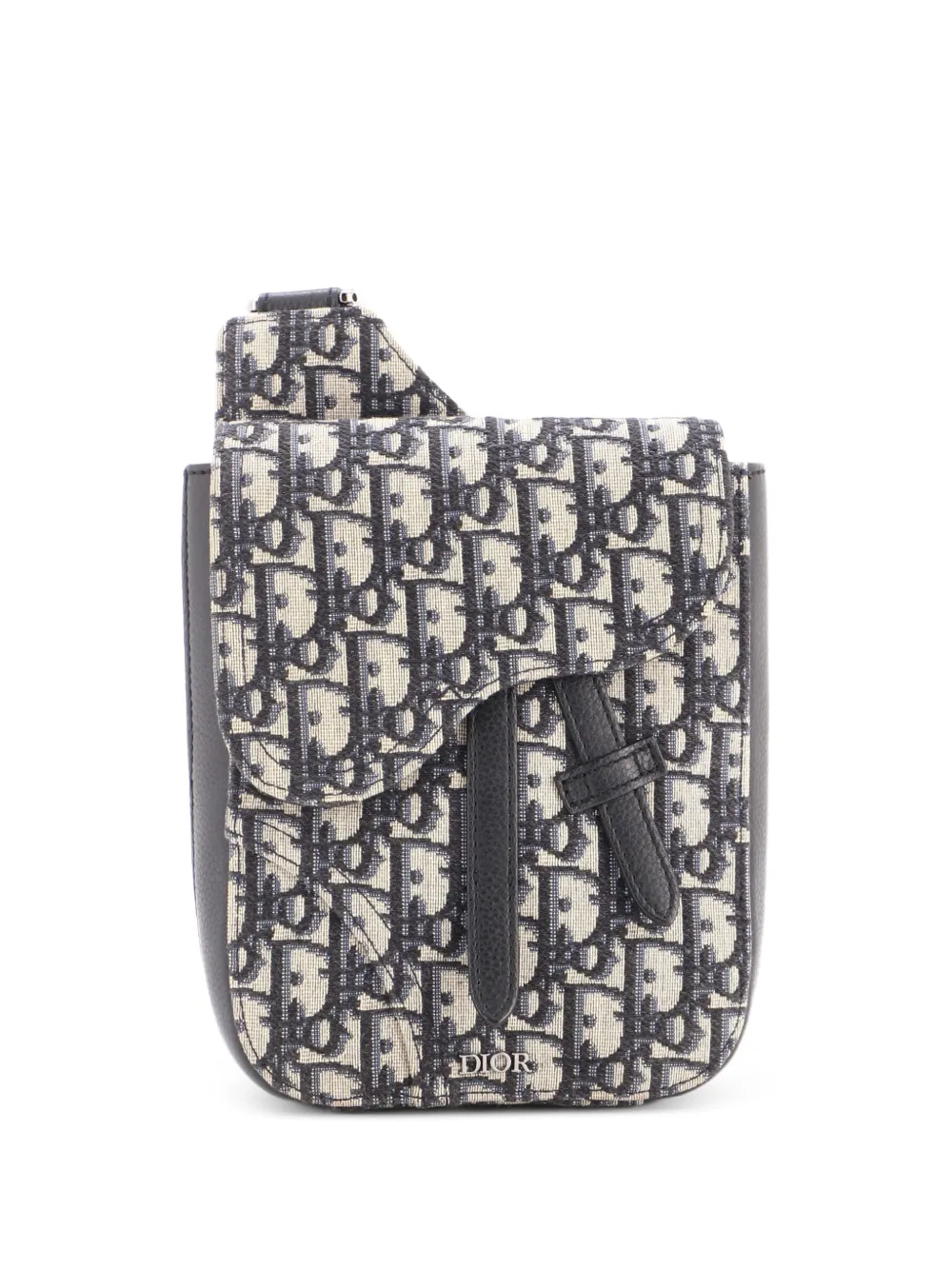 Christian Dior Pre-Owned Eckige Saddle Pouch Oblique Umhängetasche aus Canvas - Blau