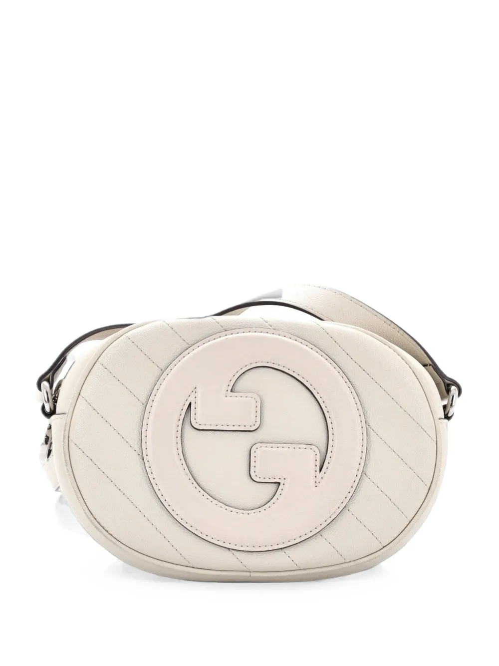 Gucci Pre-Owned Borsa a tracolla Blondie NM tonda in pelle trapuntata con motivo diagonale - Bianco