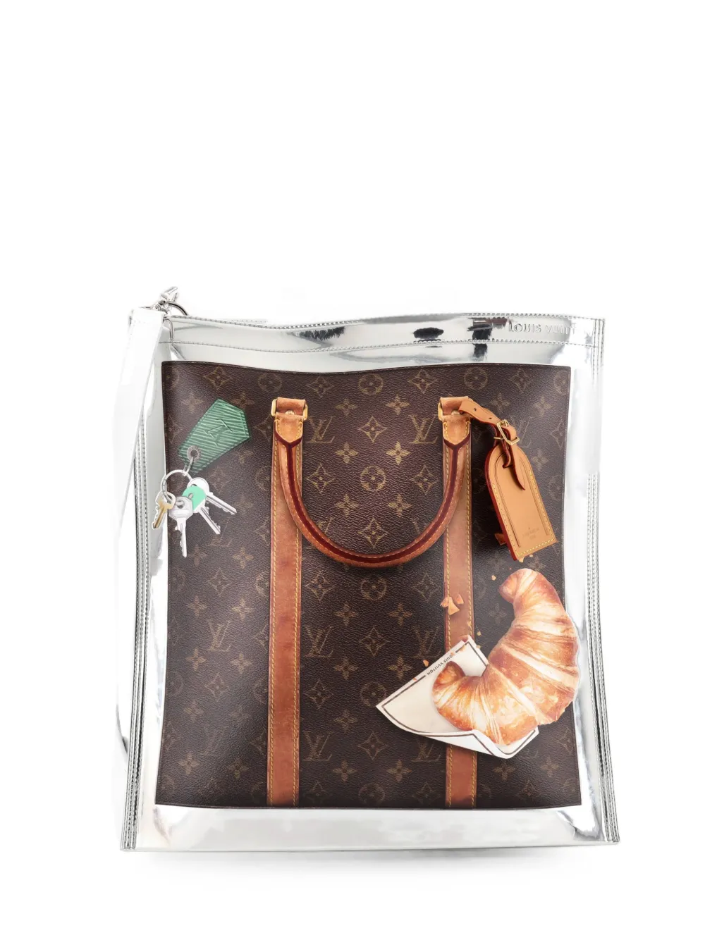 Louis Vuitton Pre-Owned Freezer Sac Plat Tote Bag aus beschichtetem Canvas mit Print - Braun