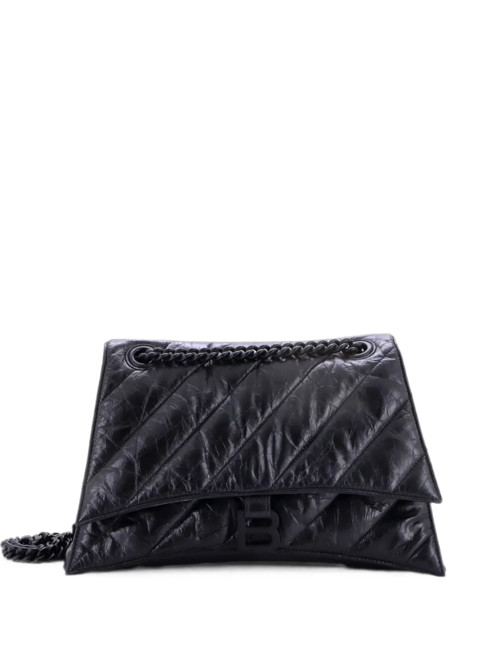 Balenciaga Pre-Owned Crush Chain Flap Bag Quilted Crushed Calfskin Medium shoulder bag - Nero