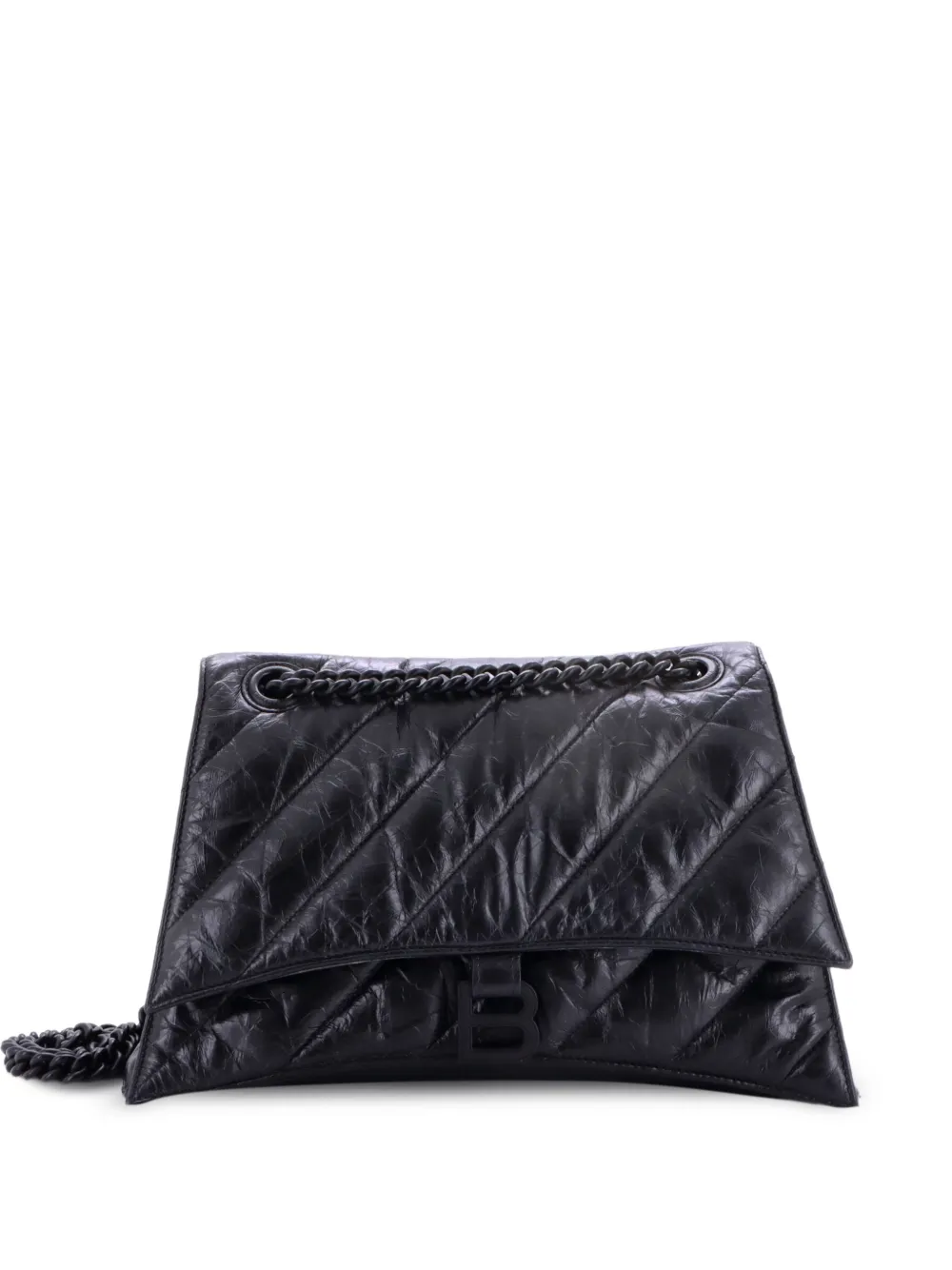 Balenciaga Pre-Owned Crush Chain Flap Bag Quilted Crushed Calfskin Medium shoulder bag - Nero