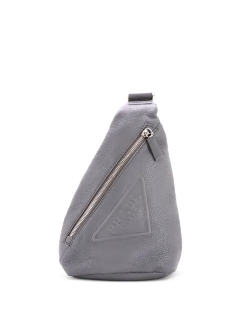 Prada Pre-Owned Triangle Logo Sling Bag Leather backpack