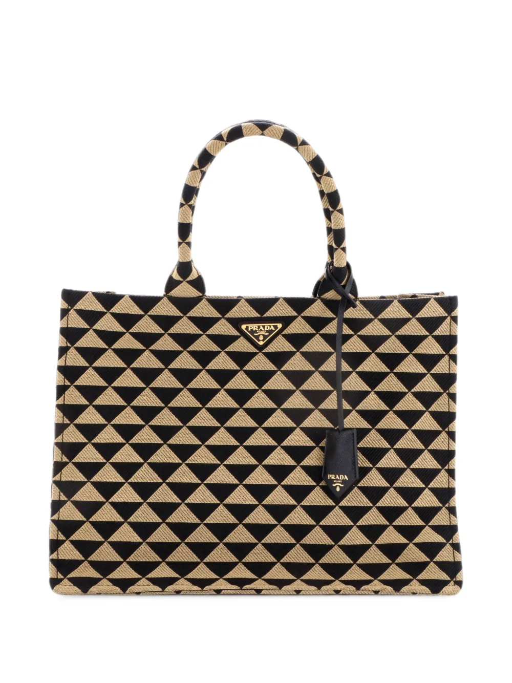 Prada Pre-Owned Symbole Shopper Jacquard Large tote bag - Nero