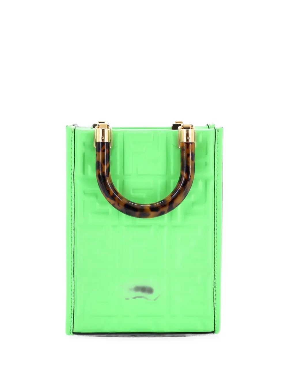 Fendi Pre-Owned Borsa shopper Sunshine mini in pelle con motivo Zucca goffrato - Verde