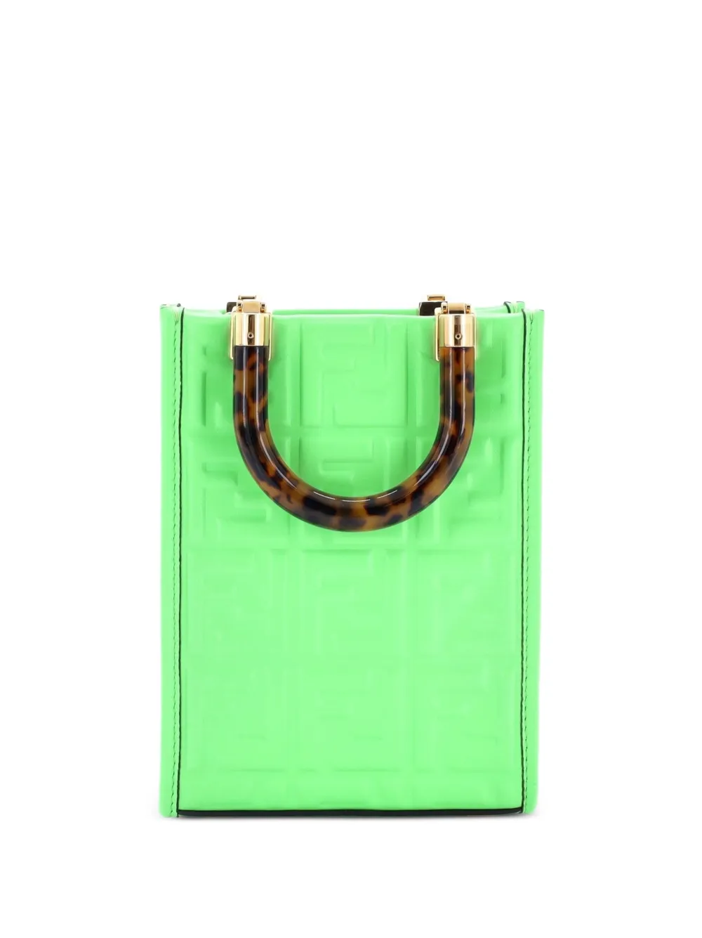 Fendi Pre-Owned Sunshine Shopper Zucca Mini-Tote Bag mit Prägung - Grün