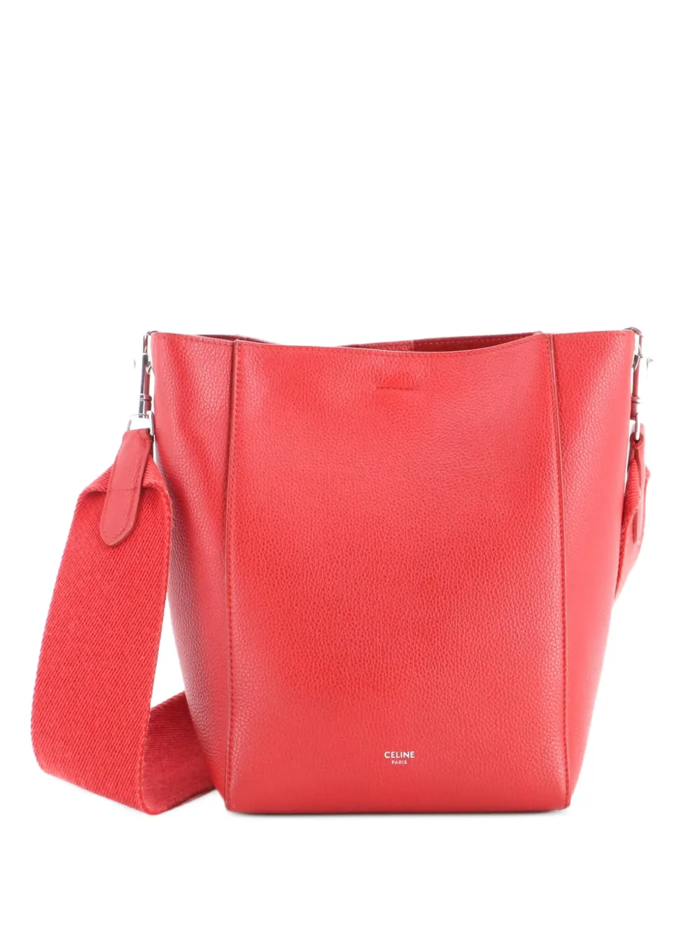 Celine Pre-Owned Borsa a spalla Sangle Seau piccola in pelle di vitello - Rosso