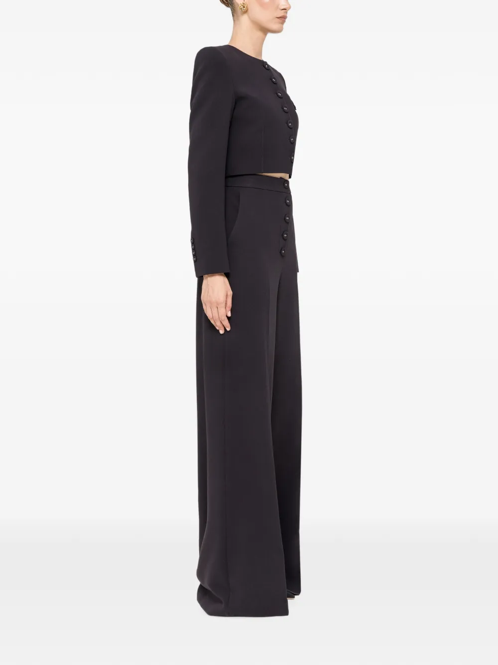 NISSA High-waist broek met wijde pijpen Zwart