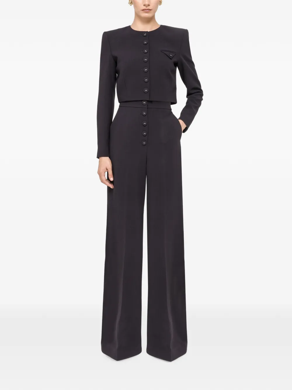 NISSA High-waist broek met wijde pijpen Zwart