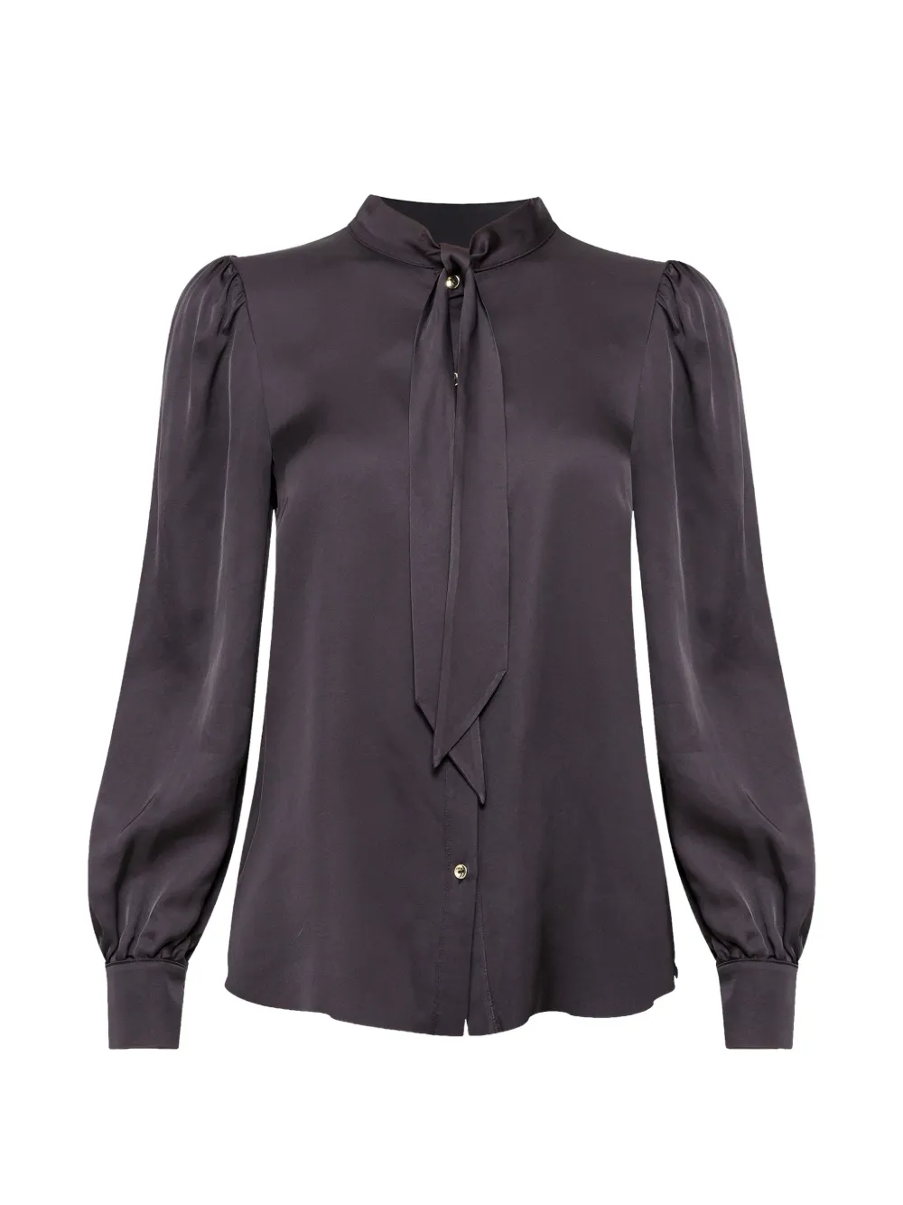 NISSA bow-detail shirt - Grigio