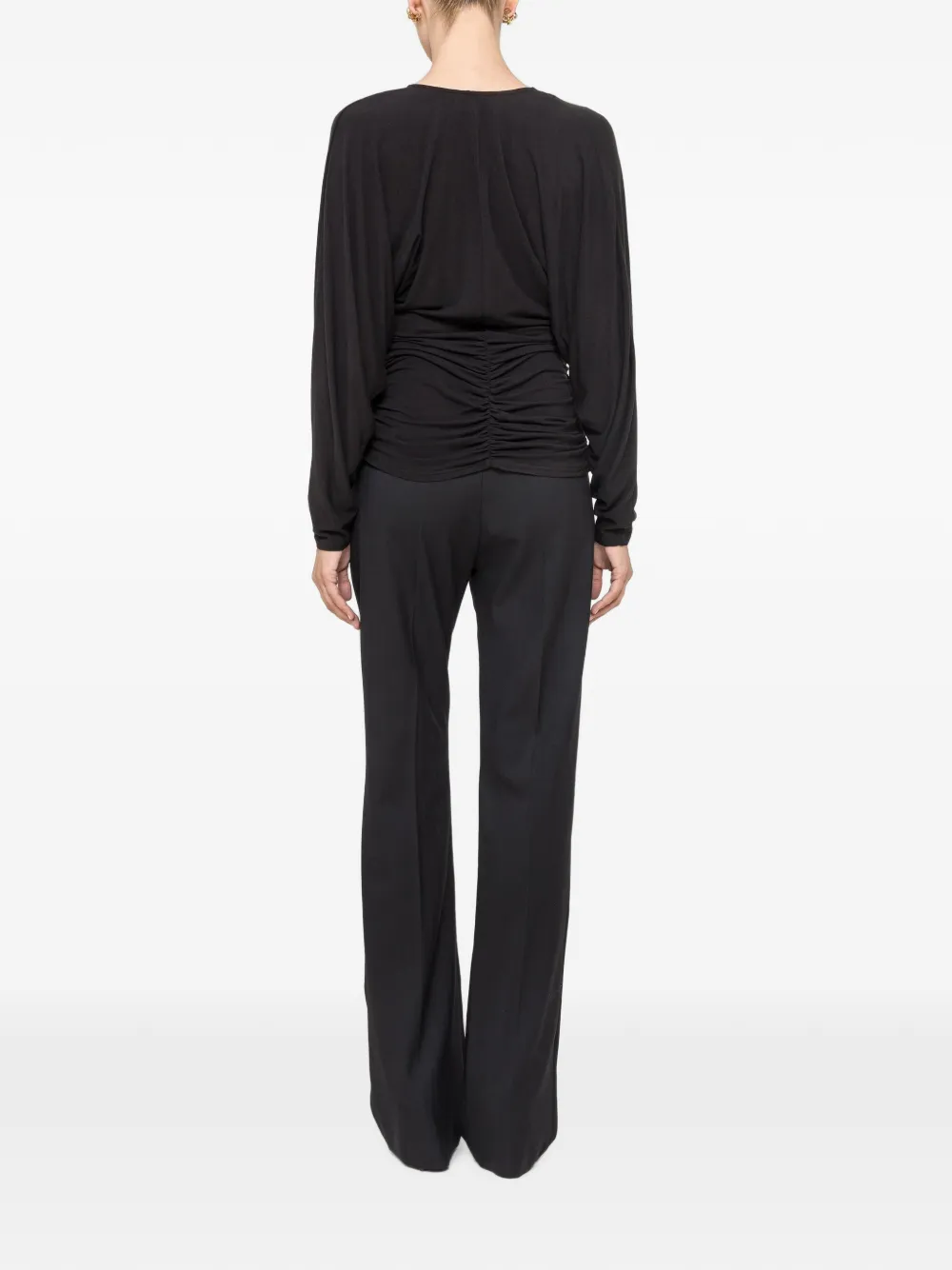 NISSA Gedrapeerde Tencel™ wollen top Zwart