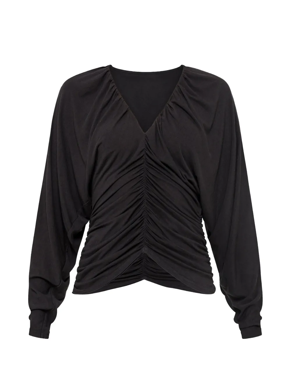 NISSA draped Tencel™ and wool top - Nero