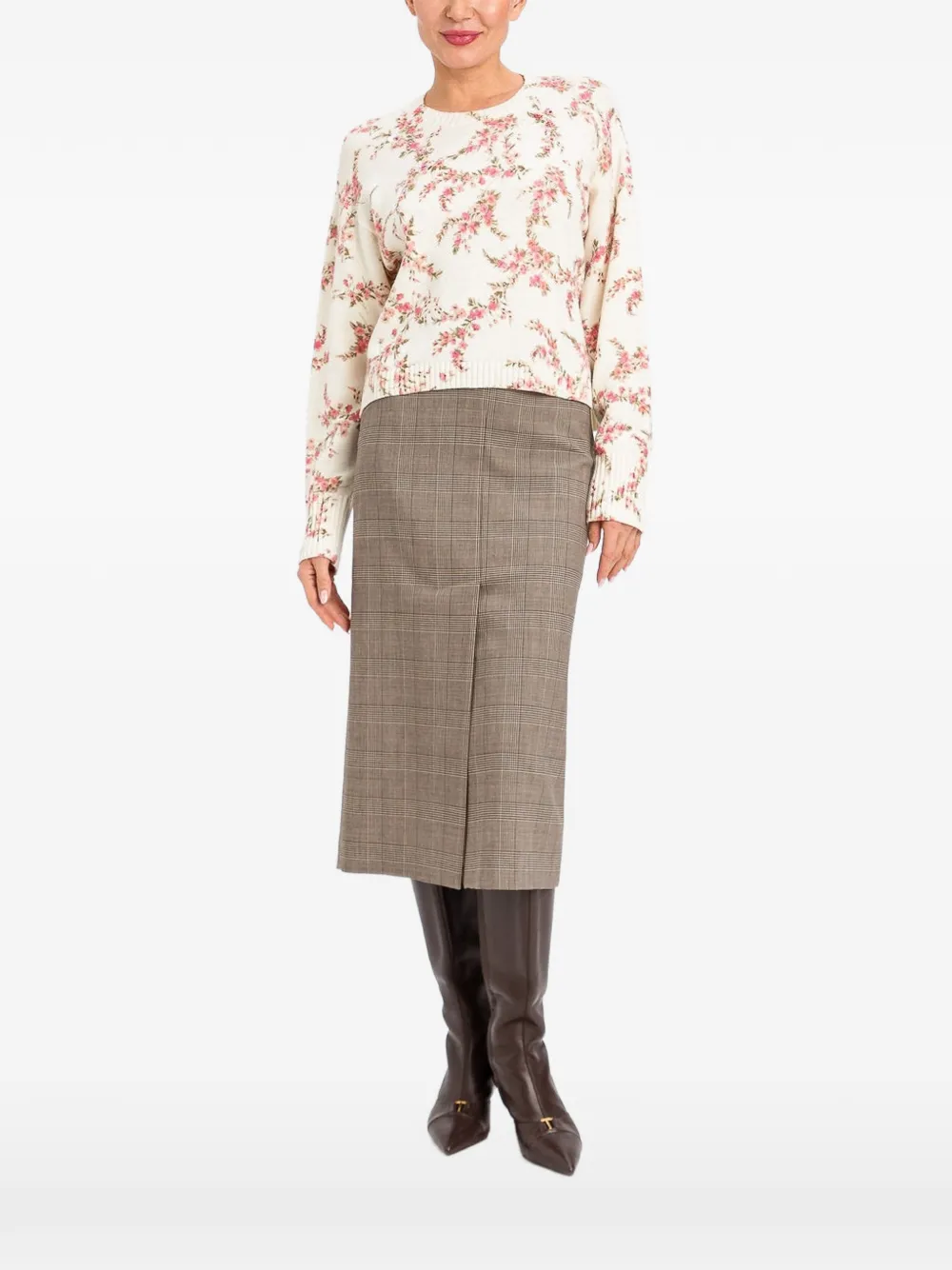 TWINSET floral-print sequin-embellished sweater - Toni neutri