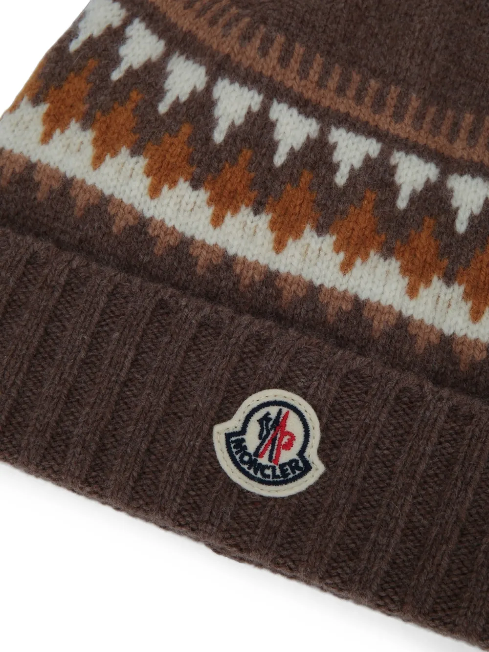 Moncler Enfant Muts met print Bruin