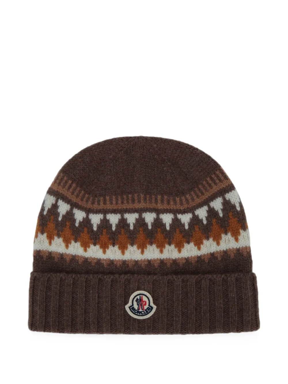 Moncler Enfant Muts met print Bruin