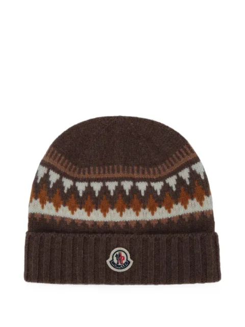 Moncler Enfant gorro de tejido Fair Isle