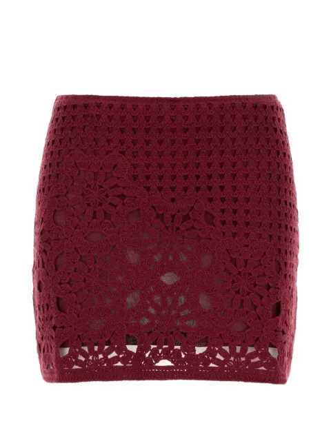 FRAME Postcard crochet-knit mini skirt