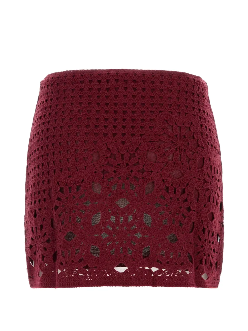 Frame Postcard Crochet-knit Mini Skirt in Red, view 2