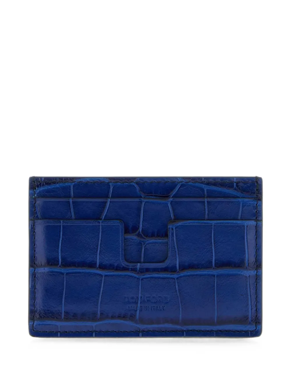 TOM FORD Pasjeshouder met krokodillen-reliëf Blauw
