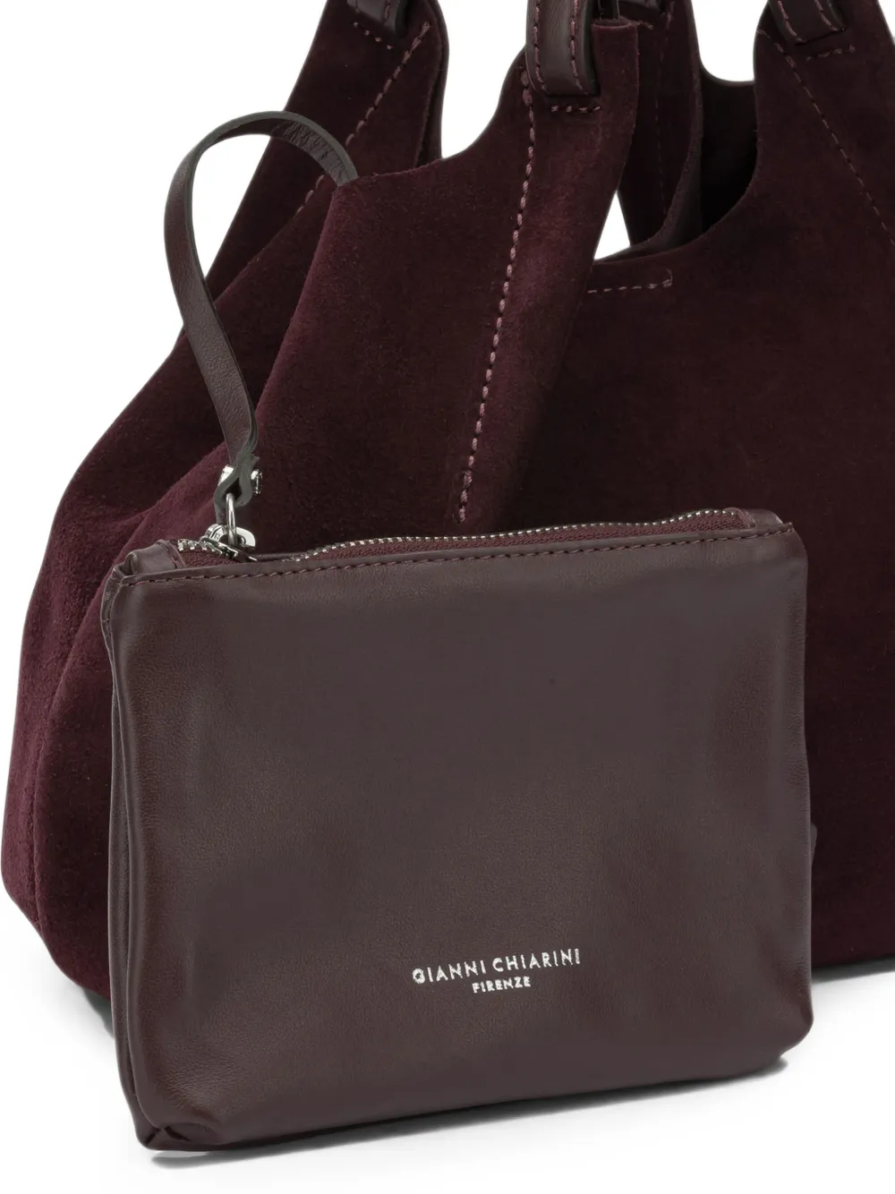 GIANNI CHIARINI Dua suède leren shopper Rood